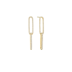 Diamond Paperclip Earrings