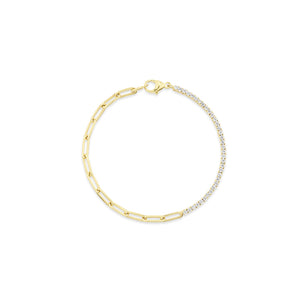 Diamond Paperclip Tennis Statement Bracelet