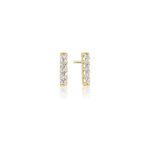 Thick Diamond Bar Studs